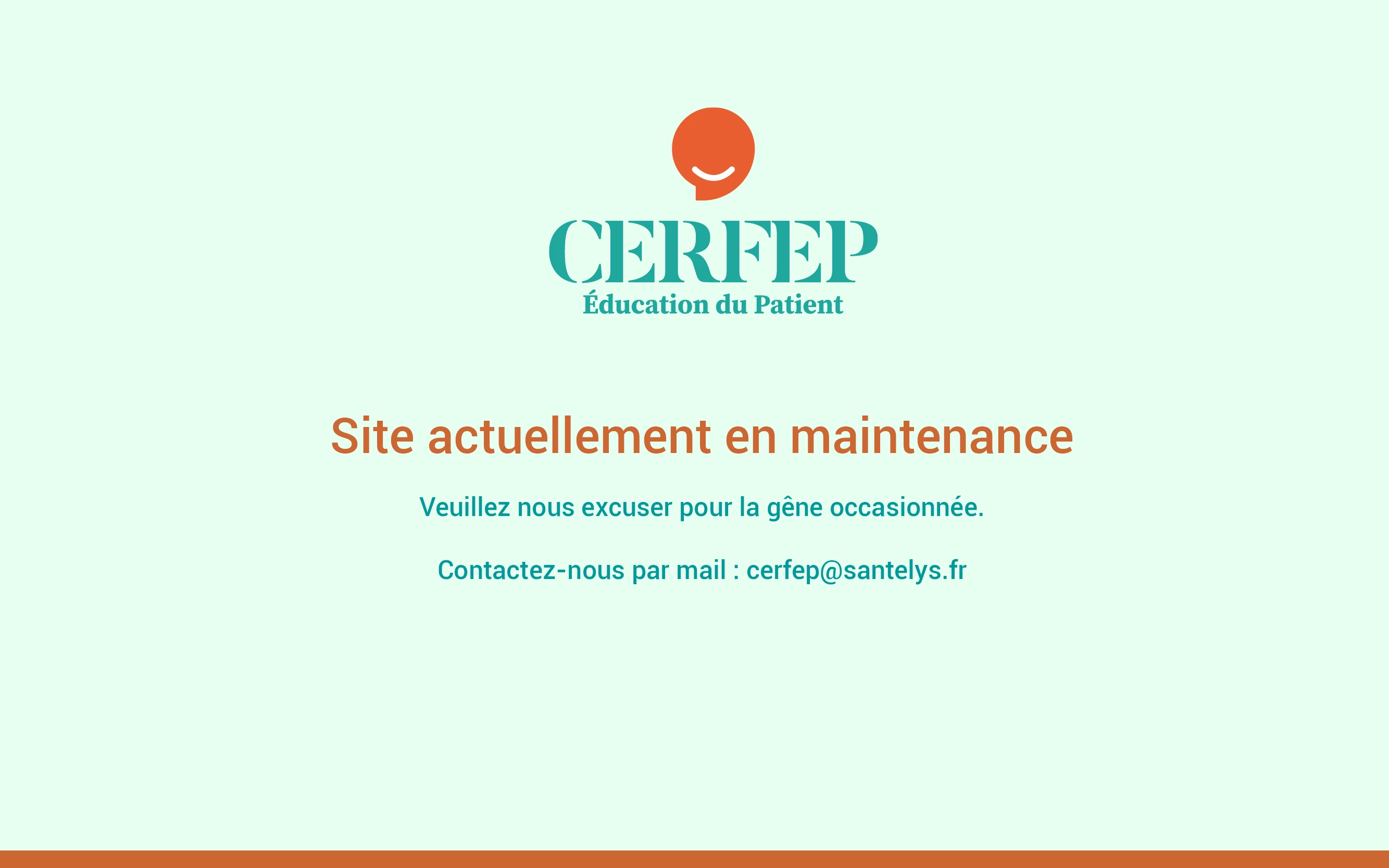 CERFEP éducation du patient. Site actuellement en maintenance. Veuillez nous excuser pour la gêne occasionnée. Contactez-nous par e-mail : cerfep@santelys.fr